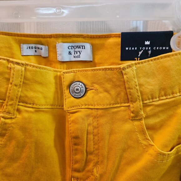 ** HOST PICK ** - Girl's Crown & Ivy Yellow Gold Pants - Size 8 - Picture 3 of 14